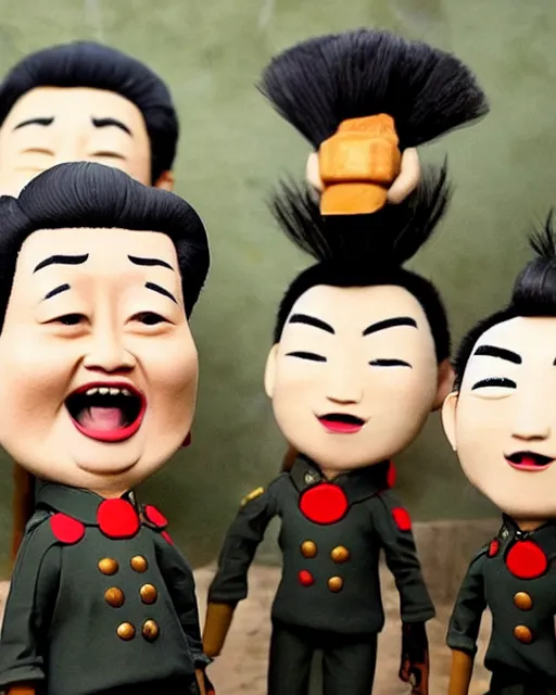 Image similar to xi jinping as a highly detailed stop motion puppet addressing the chinese military before invasion of taiwan, in the style of laika studios ’ s paranorman, coraline, kubo and the two strings