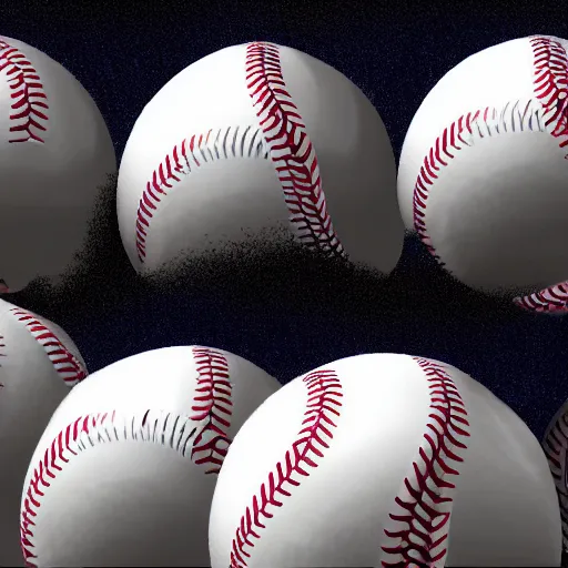 Prompt: beautiful tidal wave of baseballs, 4k, surreal