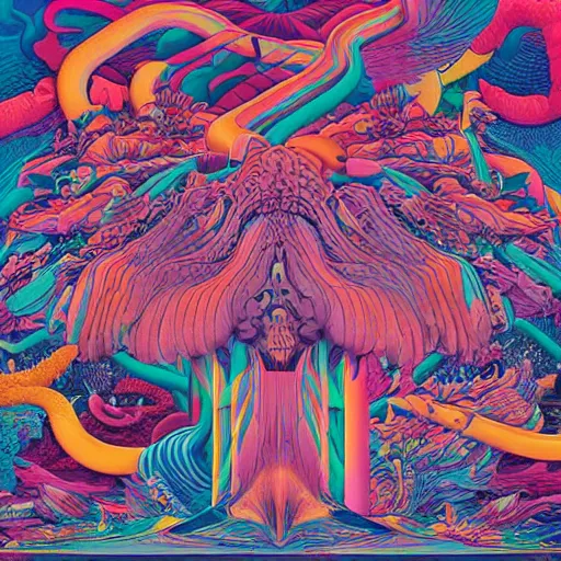 Prompt: album cover design in beautiful colors by james jean and jonathan zawada