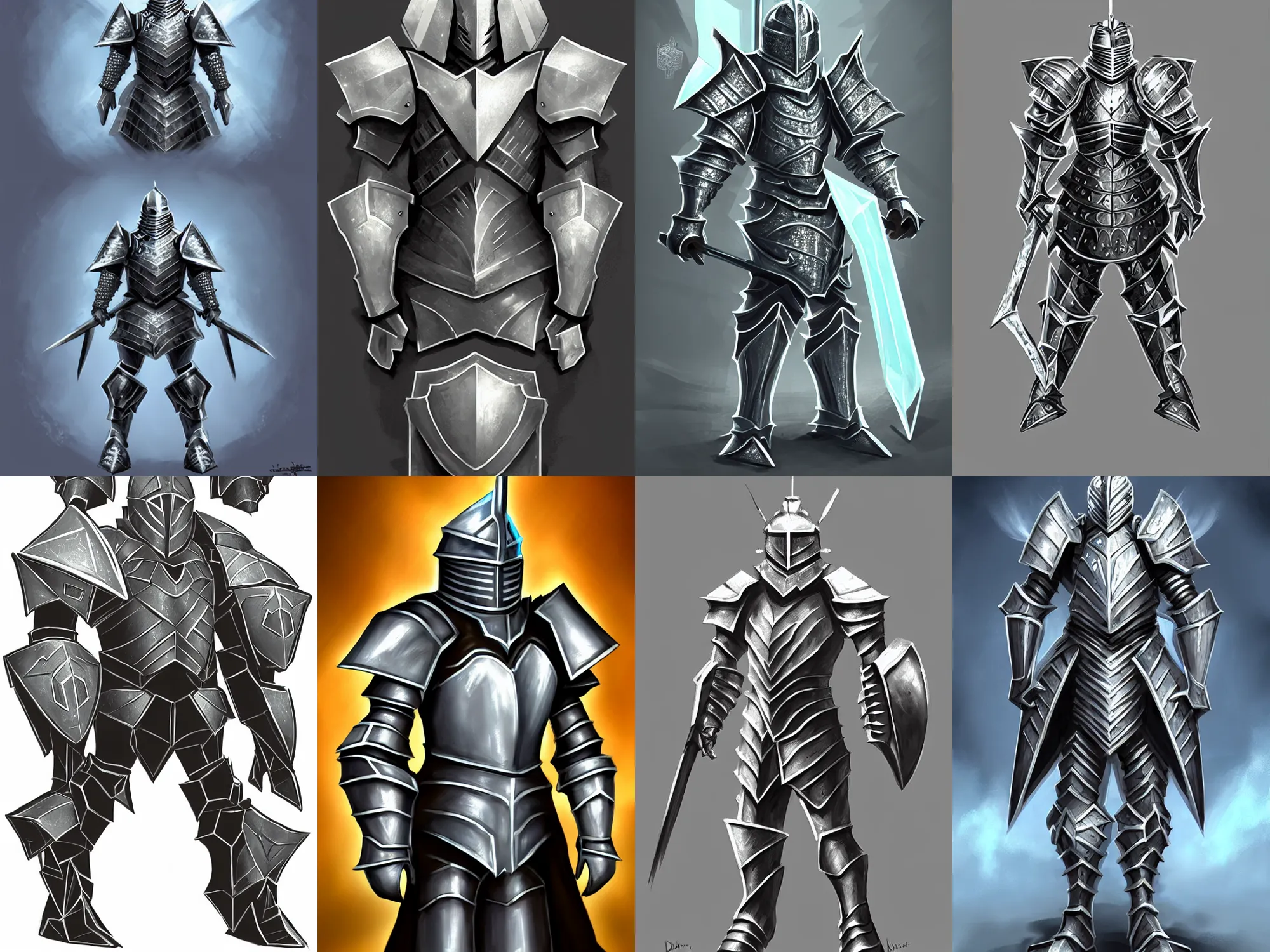 Prompt: armored knight, diamond shapes, fantasy concept art