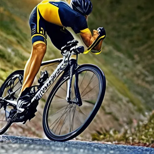 Image similar to Lance Armstrong falling off his bike, 8k image, clear skin, hyper detailed, cinematic, micro detailed