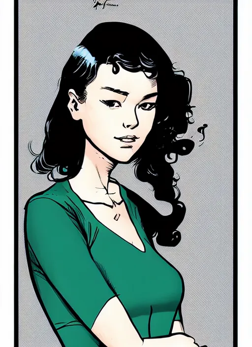 Prompt: a portrait of a pretty young lady by cliff chiang