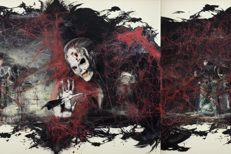 Image similar to The physical impossibility of death, in a brutalist architecture space ship, gothic, rich deep colours, creepy, diabolical, dark, mystical, intrincate, maximalism, painted by Francis bacon, Adrian ghenie, James jean and Petra cortright part by Gerhard Richter, part by Takato Yamamoto. 8k masterpiece