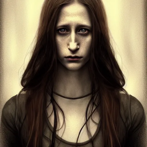 Prompt: gorgeous female Taissa Farmiga with, realistic character concept, full body shot, spooky, illustration, symmetrical face and body, realistic eyes, artstation, cinematic lighting, hyperdetailed, detailed realistic symmetrical eyes, cgsociety, 8k, high resolution, Charlie Bowater, Tom Bagshaw, single face, insanely detailed and intricate, beautiful, elegant, dark forest and trees