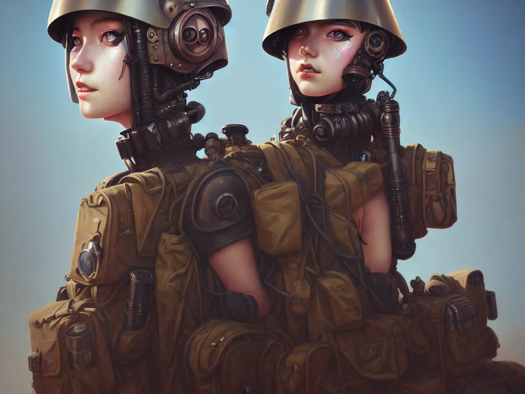 Image similar to portrait of dieselpunk blackpink jisoo soldier girl, helmet, desert, armored, highly detailed, digital painting, face detail, sharp focus, art, illustrations by loish and ayanamikodon and irakli nadar and rossdraws and wlop