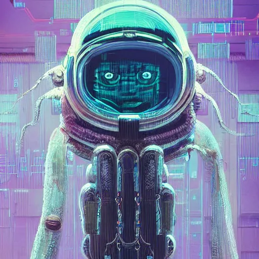 Image similar to portrait of a squid monster astronaut, in a 1970s livingroom , full body portrait, well lit, intricate abstract. cyberpunk, intricate artwork, by Tooth Wu, wlop, beeple. octane render, trending on artstation, greg rutkowski very coherent symmetrical artwork. cinematic, hyper realism, high detail, octane render, 8k, minimalistic, hyperrealistic surrealism, award winning masterpiece with incredible details, a surreal vaporwave liminal space, highly detailed, trending on ArtStation