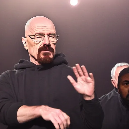 Image similar to Walter White's surprise appearance at Kanye West's St Pablo Tour