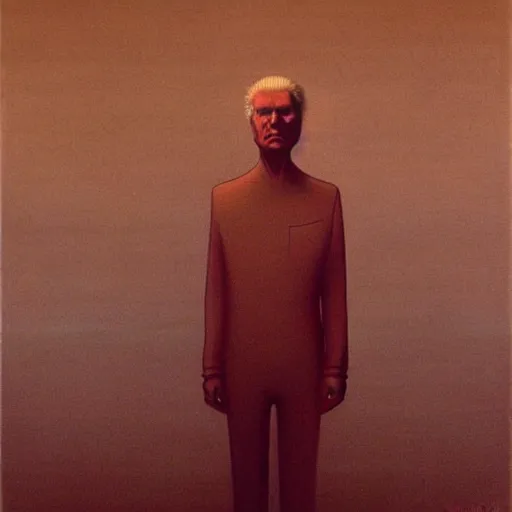 Prompt: David Byrne. Zdzisław Beksiński