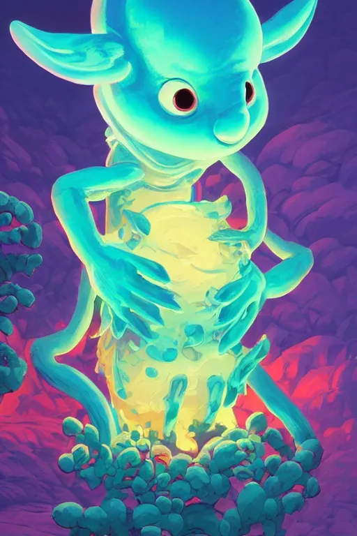 Image similar to smurf ghost creature animal sushi cristal very big eye roots cactus elemental flush of force nature micro world fluo fishscale, behance hd by jesper ejsing, by rhads, makoto shinkai and lois van baarle, ilya kuvshinov, rossdraws radiating a glowing aura global illumination ray tracing hdr