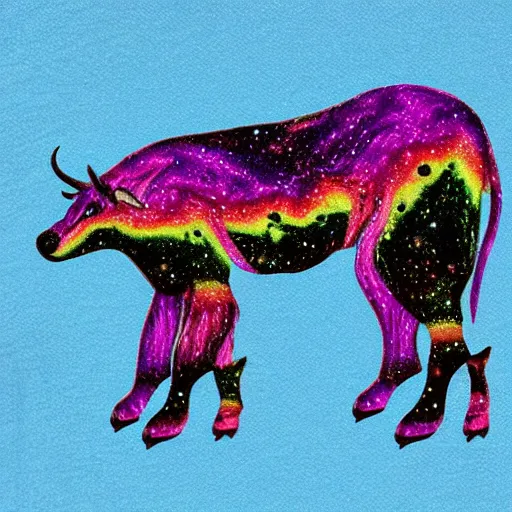 Prompt: rainbow cosmic goat