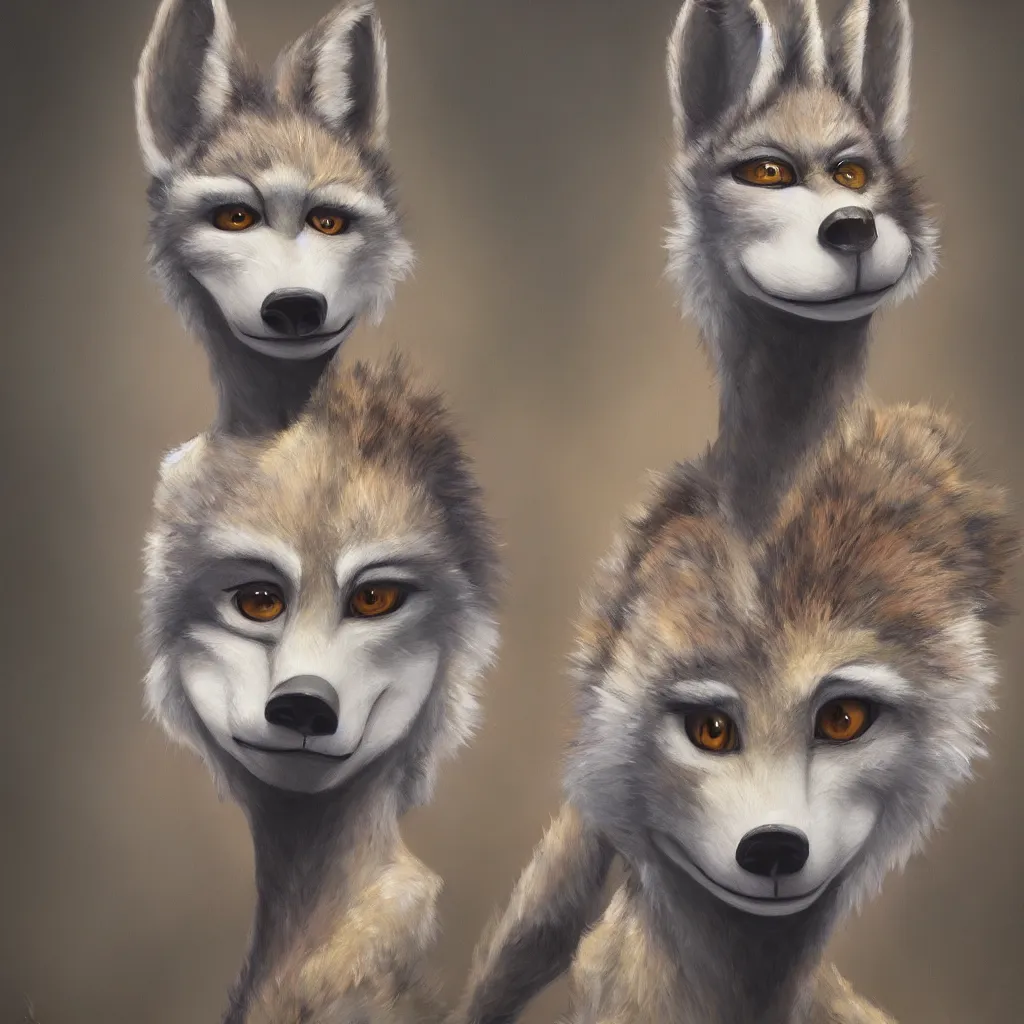 Image similar to oil painting of anthromorphic female wolf in style of zootopia female fursona furry furaffinity 4 k deviantart furry art fursona ar