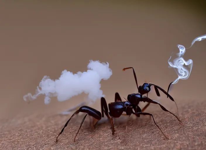 Image similar to a photo of an ant vaping