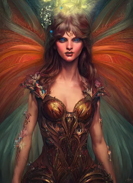 Image similar to digital _ painting _ of _ adult female rave fairy _ by _ filipe _ pagliuso _ and _ justin _ gerard _ symmetric _ fantasy _ highly _ detailed _ realistic _ intricate _ port