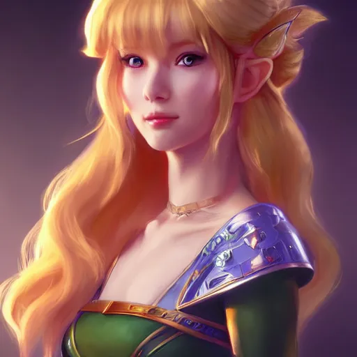 Image similar to a portrait of princess link, made by stanley artgerm lau, wlop, rossdraws, artstation, cgsociety, concept art, cgsociety, octane render, trending on artstation, artstationhd, artstationhq, unreal engine, 4 k, 8 k,