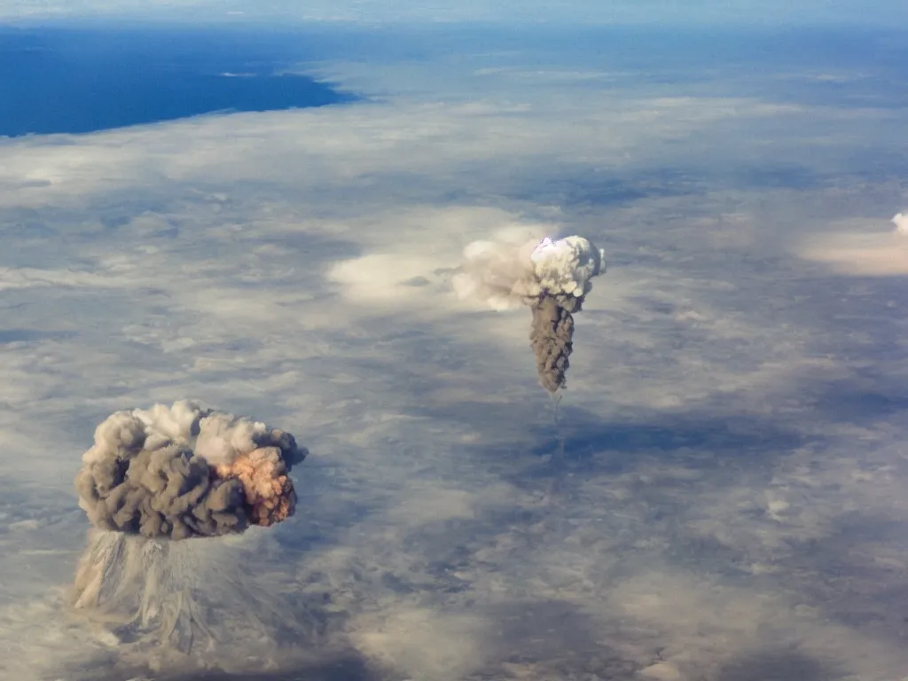 Image similar to a nuclear explosion, bird's eye view, high quality, photo