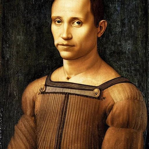 Image similar to portrait of barack obama, short hair. painting by leonardo da vinci