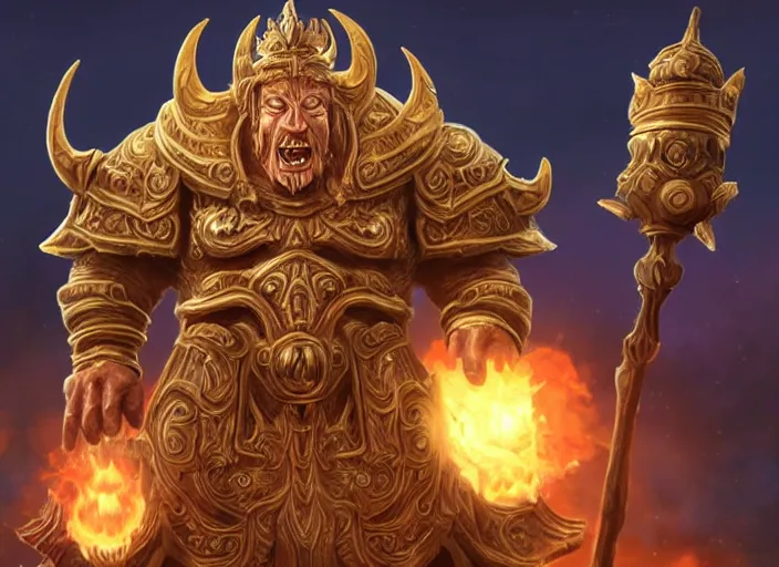 Prompt: donald trump as old god in world of warcraft