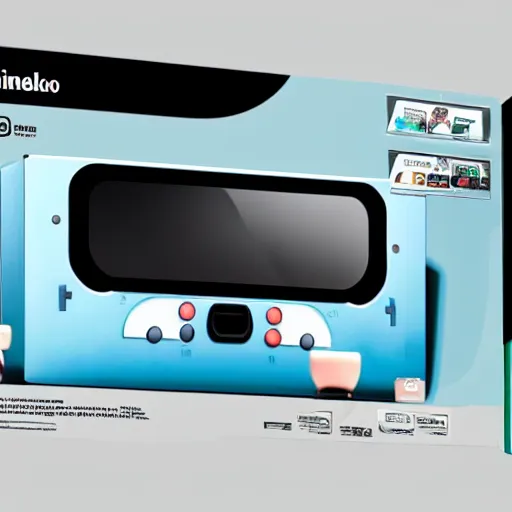 Prompt: the next console of nintendo, product image,