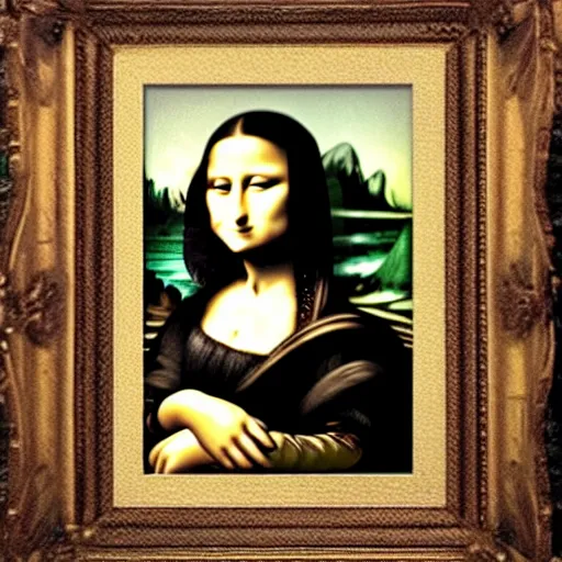 Image similar to fox animal in the style of mona lisa