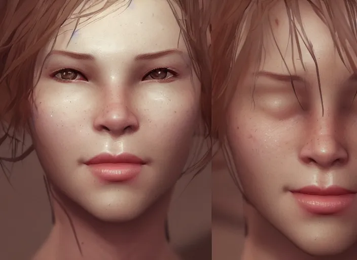 Prompt: a female looking directly while her left eye is closed and the other right eye is wide open, naturel, hyper detailed, digital art, trending in artstation, cinematic lighting, studio quality, smooth render, unreal engine 5 rendered, octane rendered, art style by klimt and nixeu and ian sprigger and wlop and krenz cushart