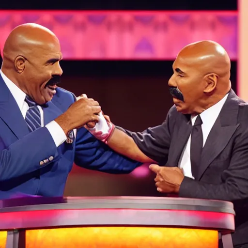 Image similar to adolf hitler meeting steve harvey in family feud ( 2 0 1 6 )