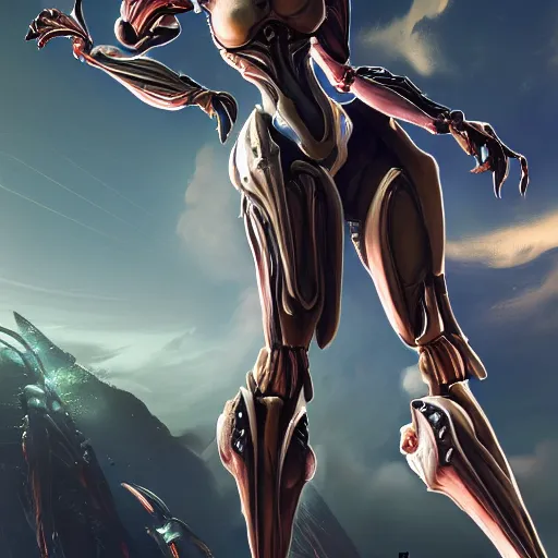 Image similar to highly detailed giantess shot exquisite warframe fanart, worms eye view, looking up at a giant 500 foot tall beautiful saryn prime female warframe, as a stunning anthropomorphic robot female dragon, looming over, posing elegantly, proportionally accurate, anatomically correct, sharp claws, two arms, two legs, camera close to the legs and feet, giantess shot, upward shot, ground view shot, leg and thigh shot, epic shot, high quality, captura, realistic, professional digital art, high end digital art, furry art, macro art, giantess art, anthro art, DeviantArt, artstation, Furaffinity, 3D realism, 8k HD render, epic lighting, depth of field