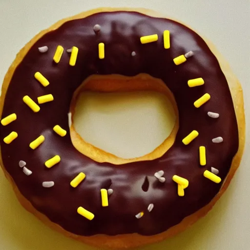 Image similar to a cow shaped aa a donut