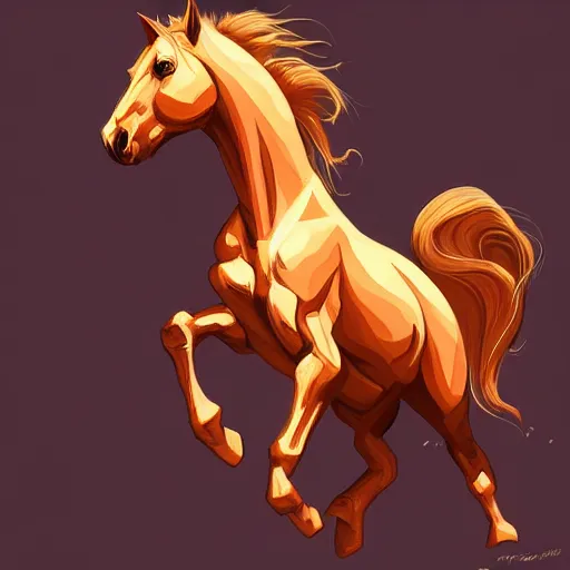 Prompt: strong horse, digital art, highquality, trending on artstation