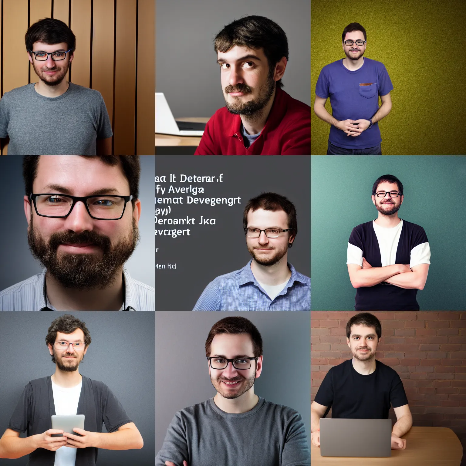 Prompt: portrait of average java developer, photograph
