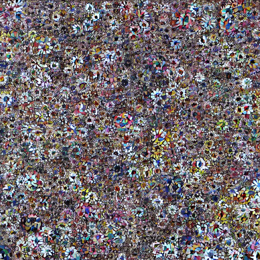 Image similar to camouflage made of love, style of takashi murakami, abstract, rei kawakubo artwork, cryptic, stipple, lines, splotch, color tearing, pitch bending, lines, blotches, color splotches, dark, ominous, abstract, minimal, points, technical, painting