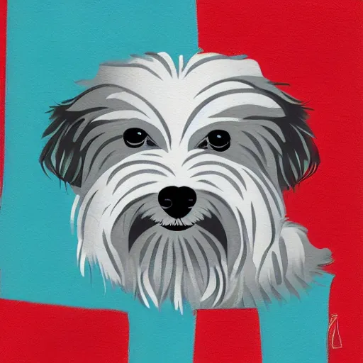 Image similar to Tlingit print of havanese dog