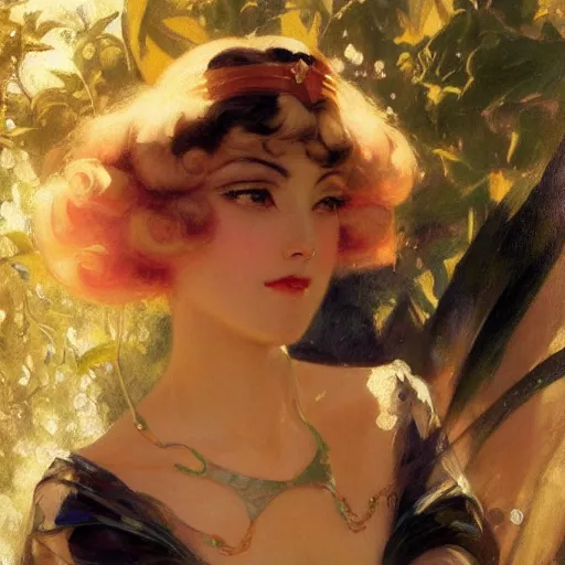 Prompt: detailed portrait of art deco anime princess, painting by gaston bussiere, craig mullins, j. c. leyendecker