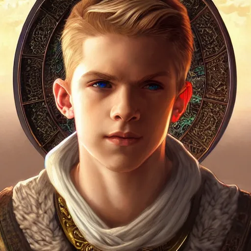 Prompt: an epic fantasy comic book style portrait painting of a young blonde boy wearing plain thief clothes, d & d, fantasy, intricate, elegant, highly detailed, digital painting, artstation, concept art, matte, sharp focus, illustration, art by artgerm and greg rutkowski and alphonse mucha, wheel of time style