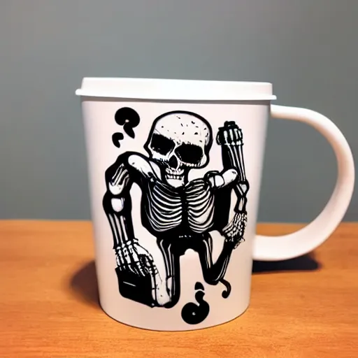 Image similar to a cup with a skeleton saying'gaming '!!!!! on it,'gaming '!!!!!