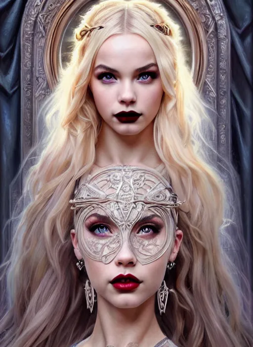 Image similar to ultra realistic illustration, a stunningly beautiful greek gothic goddess of chaos played by jordyn jones and dove cameron and margot robbie and taylor swift and megan fox, intricate, elegant, highly detailed, digital painting, artstation, concept art, smooth, sharp focus, illustration, art by artgerm and greg rutkowski and alphonse mucha