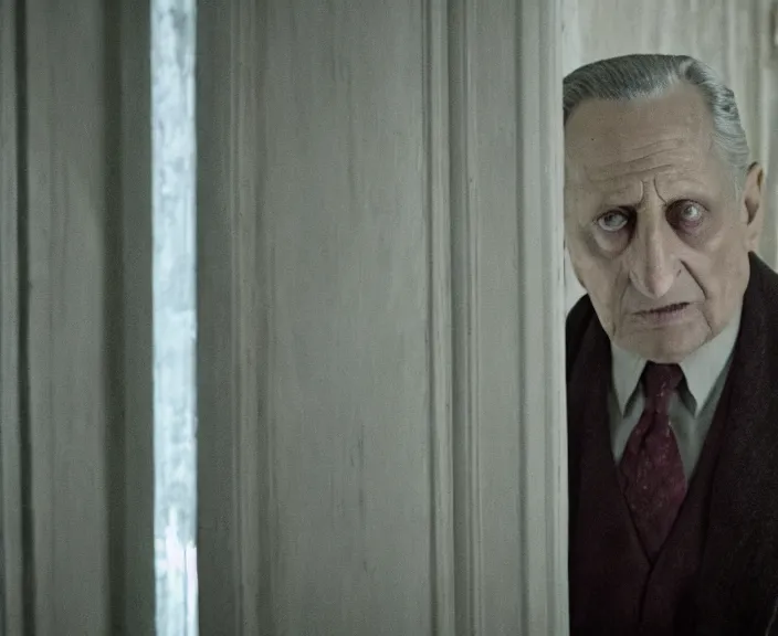 Prompt: a still of george c. scott in the haunting of hill house ( 2 0 1 8 ), 4 k, hi - res