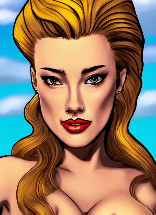 Prompt: amber heard as a Dan DeCarlo cartoon, detailed digital art, trending on Artstation