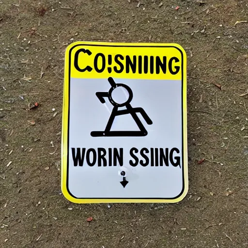 Prompt: sign for worm crossing