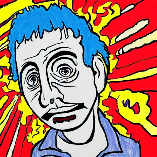 Image similar to daniel johnston in the style of daniel johnston and outsider art, no photo, 4k