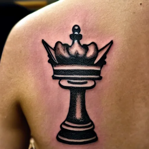 tattoo of a crowned chess pawn, Stable Diffusion