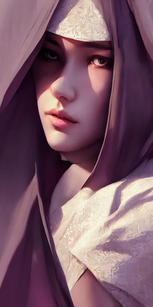 Prompt: forgiveness in veils made by Stanley Artgerm Lau, WLOP, Rossdraws, ArtStation, CGSociety, concept art, cgsociety, octane render, trending on artstation, artstationHD, artstationHQ, unreal engine, 4k, 8k,