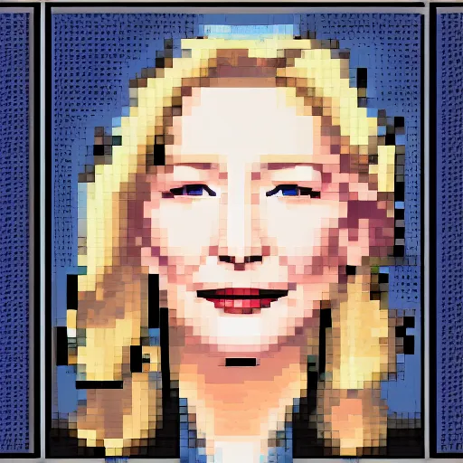 Image similar to cate blanchett, pixelart