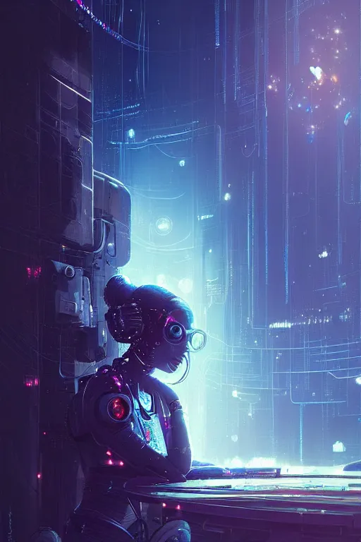 Image similar to a beautiful portrait of a cyberpunk pigglet, blue space with stars and planets in the background by greg rutkowski and wlop, digital art, highly detailed, fine detail, intricate, ornate, complex