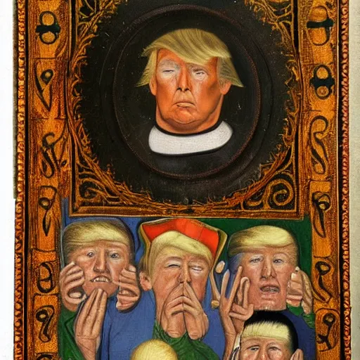 Prompt: donald trump, medieval painting