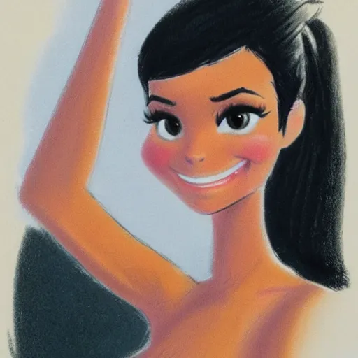 Image similar to milt kahl sketch of victoria justice with kim kardashian body