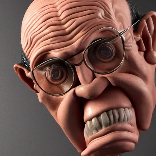 Image similar to hyperrealistic mixed media realistic sculpture of danny devito cephalopod, stunning 3 d render inspired art by xiang duan and thomas eakes, perfect facial symmetry, hyper realistic texture, realistic, highly detailed attributes and atmosphere, dim volumetric cinematic lighting, 8 k octane detailed render, post - processing, masterpiece,