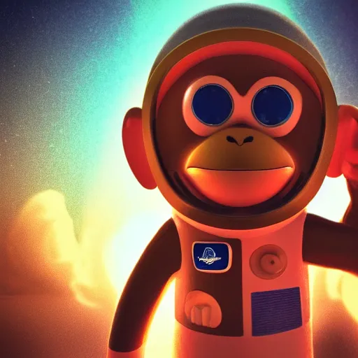 Image similar to high quality photo of a monkey astronaut, 8 k, dramatic lightning, detailed, award winning photo, smooth