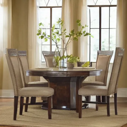 Image similar to i would flip and wonder, what kind of dining room set * defines * me as a person?