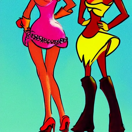 Image similar to milt kahl sketch of victoria justice with kim kardashian body as princess daisy from super mario bros