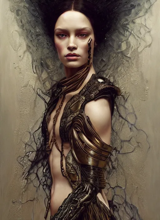 Prompt: highly detailed oil painting | very intricate | cinematic lighting | award - winning | mayan fashion by alexander mcqueen | by roberto ferri, by tom bagshaw, by j. c. leyendecker and klimt, american romanticism, by austin osman spare, artstation, cgsociety, official art, octane